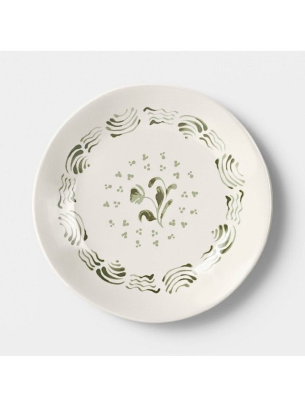 Threshold 8.5" Stoneware Aralia Salad Plate Hand Painted Green